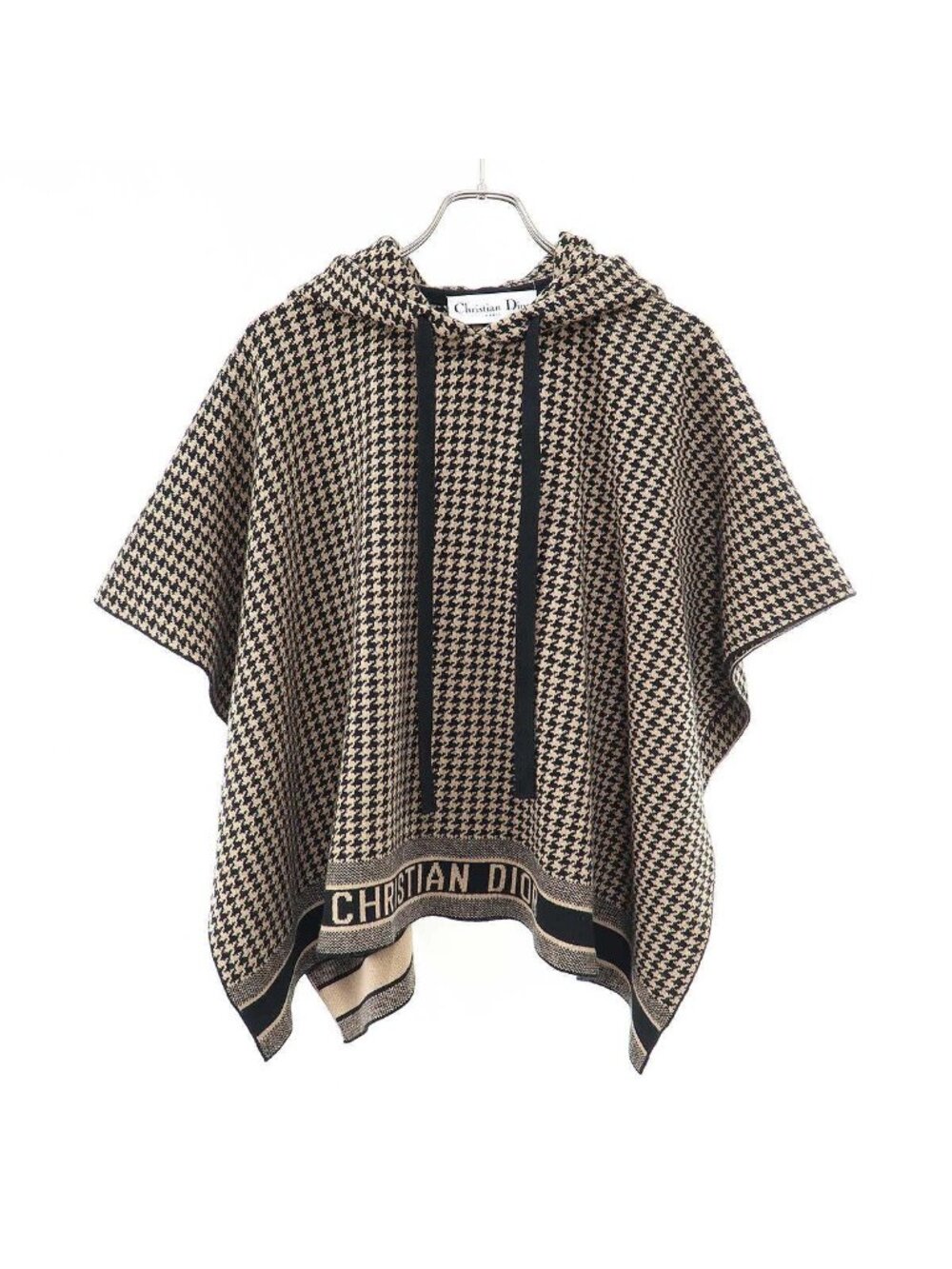 Dior Cashmere Hound Toe Knit Cape Poncho Hoodie Brown